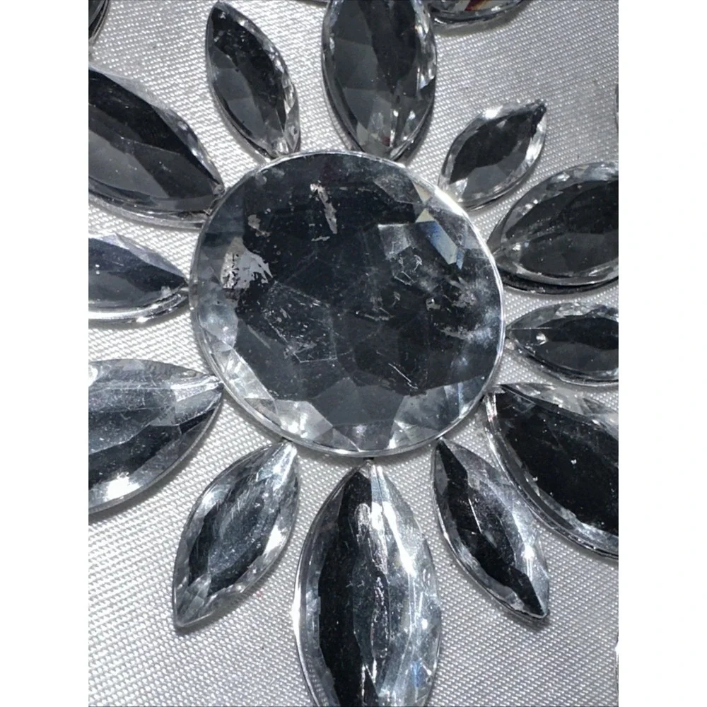 Pier One Snowflake Ornament Shiny Gem bling Decoration Needs TLC Repair